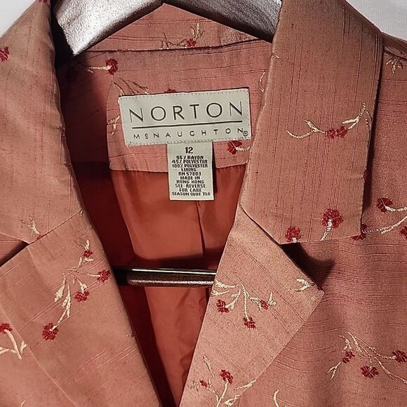 Norton McNaughton Soft Floral Rayon Blend Size 12 Jacket~Blazer - Picture 3 of 11